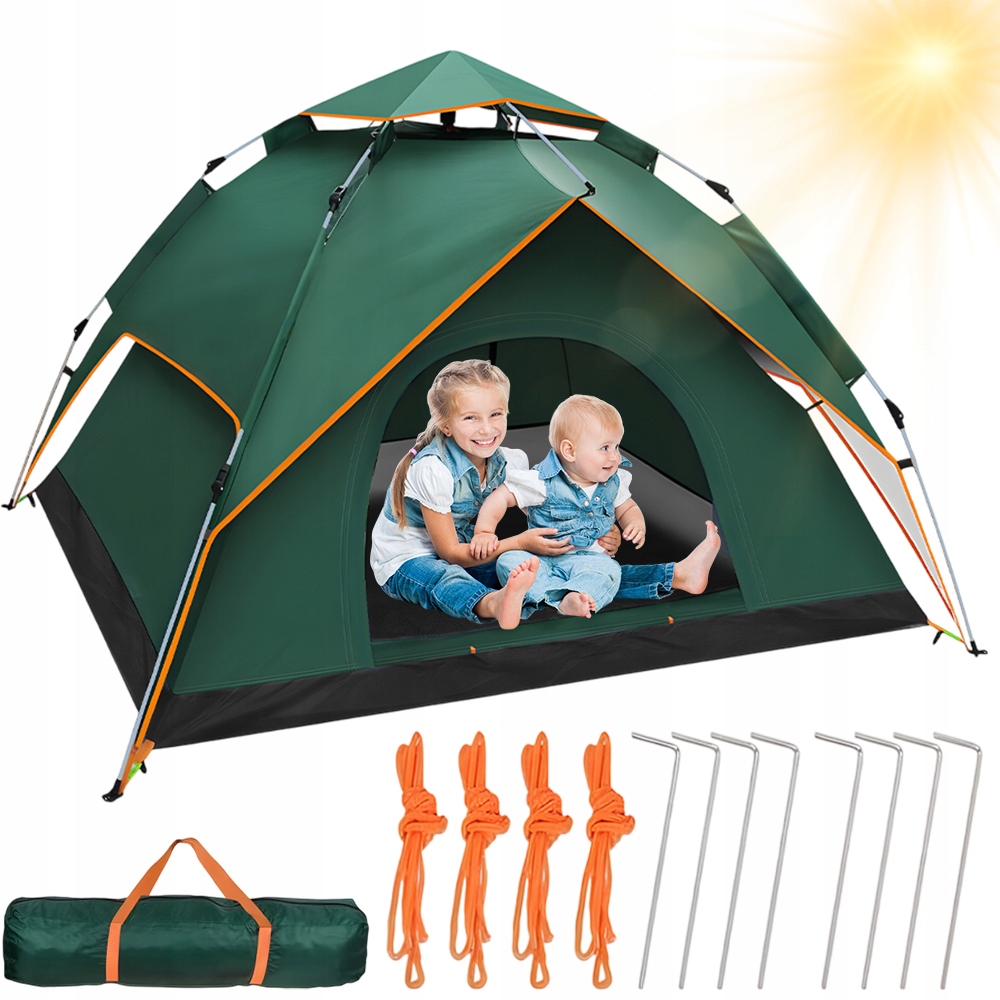 Mocny Namiot Turystyczny Kempingowy Na Biwak Duży 4-OSOBOWY Iglo 235x185cm