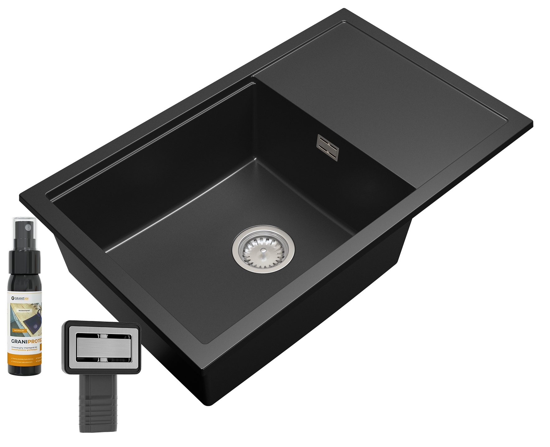 Granitový Drez S Odkvapkávačom 1KOM Sifón Roja