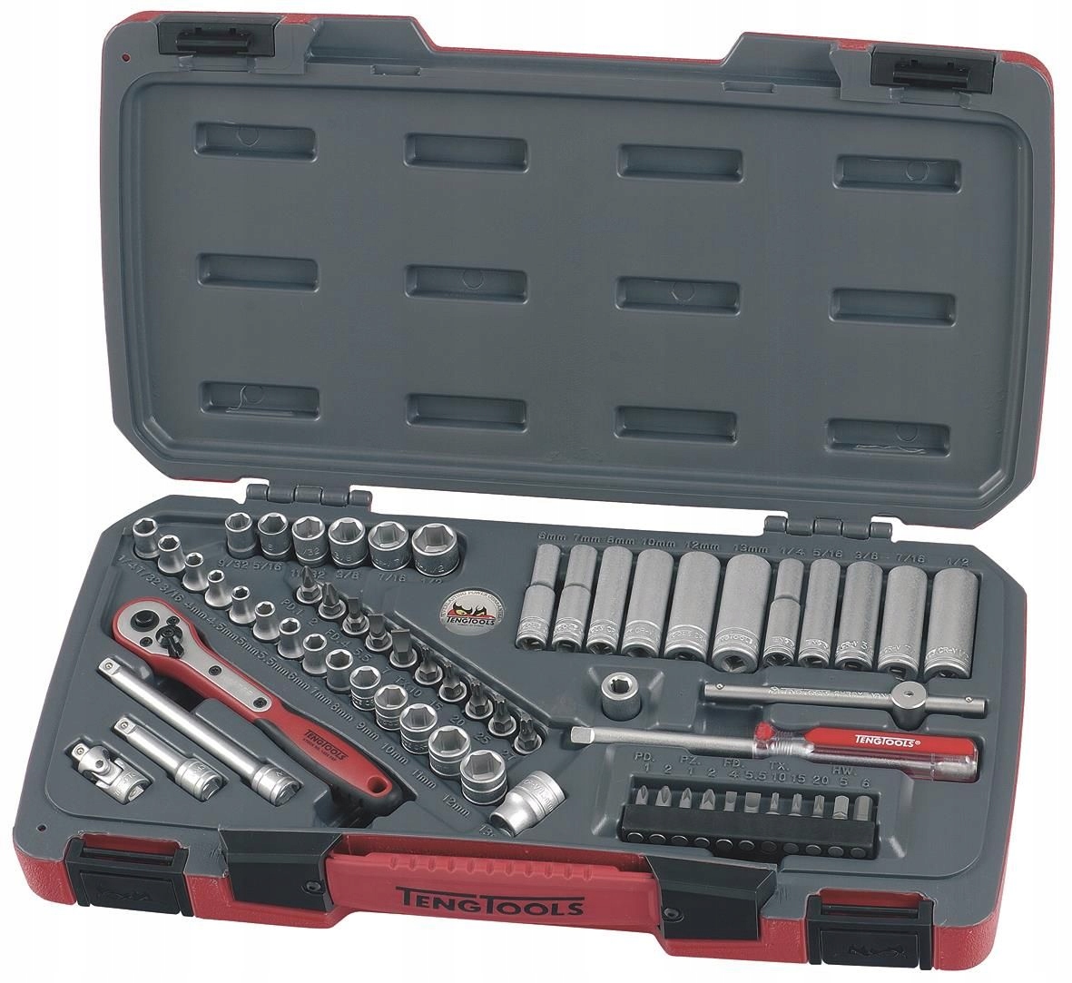 Sada nástrčných kľúčov so štvorcovým úchopom 1/4" Teng Tools T1460