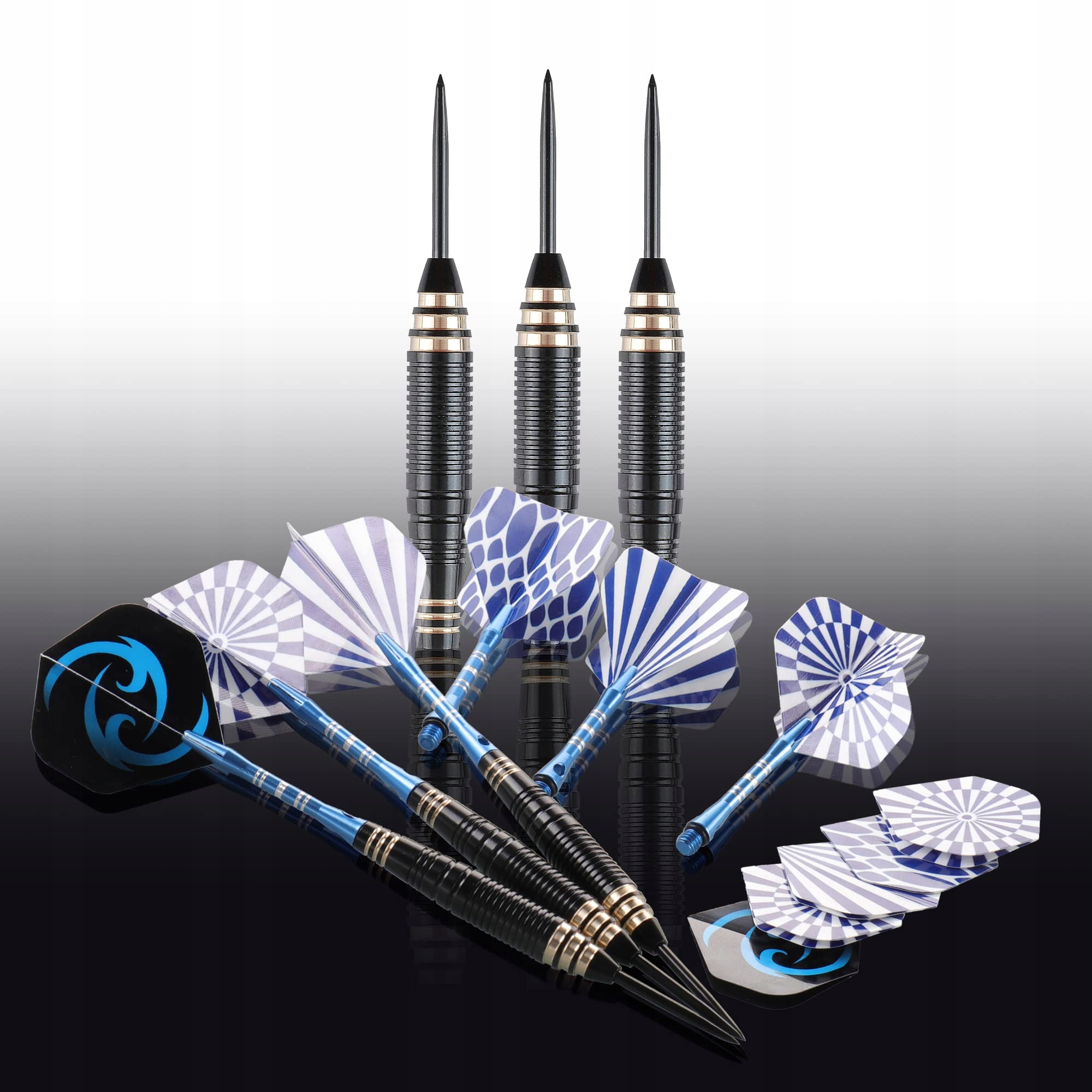 CAREGAMES Profesjonalne Rzutki Steeldarts 24g 6 Sztuk Zestaw Akcesoriów — miniatura 2