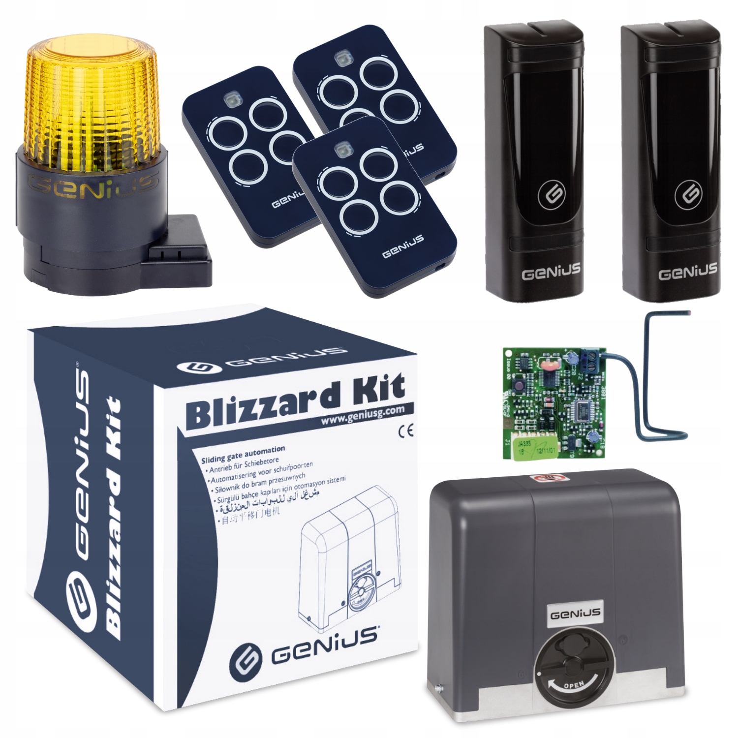 Genius Blizzard 500 Lampa Guard 230V Pilot Echo 3ks Pohon posuvnej brány