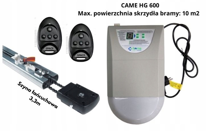 Napęd Came Home Hg 600 (HG600) z szyną łańcuchową 3,3m i 2 pilotami