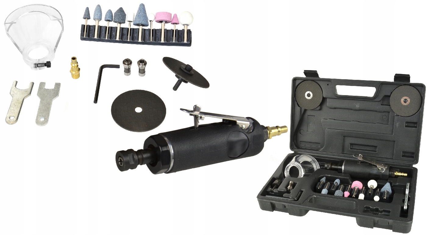 Geko пневматична шліфувальна машина 75 мм + аксесуари G03142