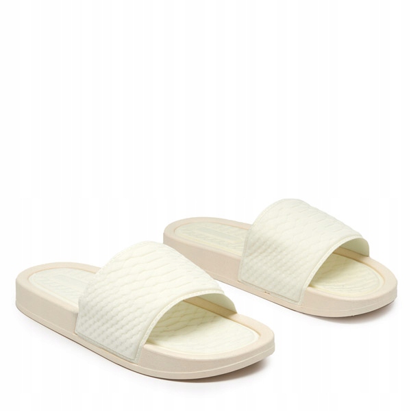 

Białe Damskie Klapki Z Tłoczeniem Galite 37