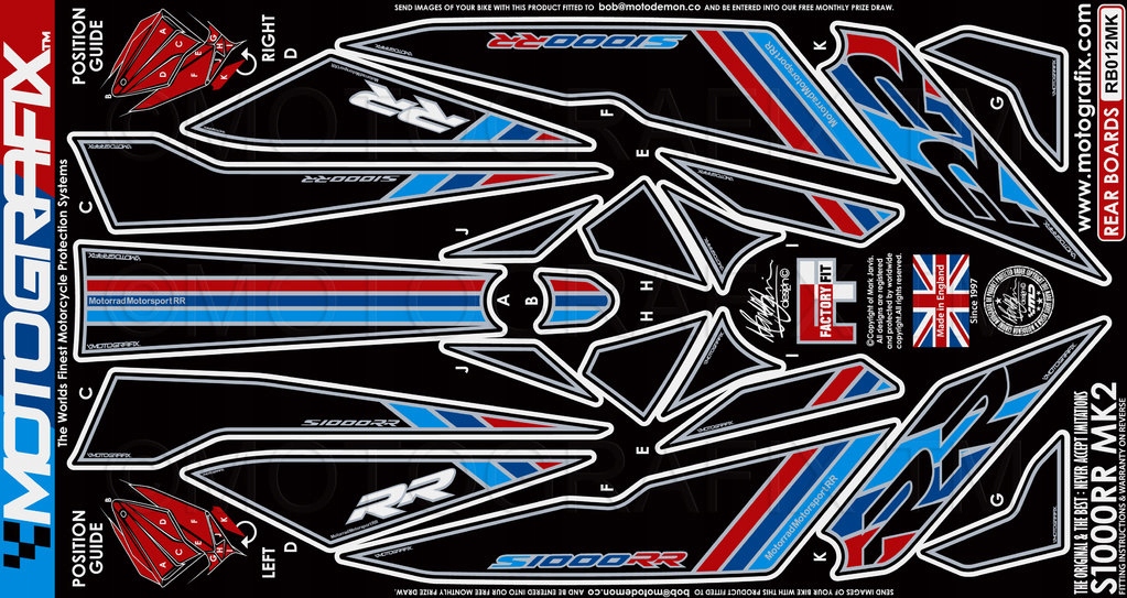 ШПОН ЗД BMW S1000RR 2015-2016