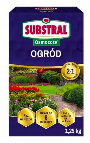 SUBSTRAL OSMOCOTE NAWÓZ DO ROŚLIN OGRODOWYCH DZIAŁA 6 MIESIĘCY 1,25 KG Forma granulat
