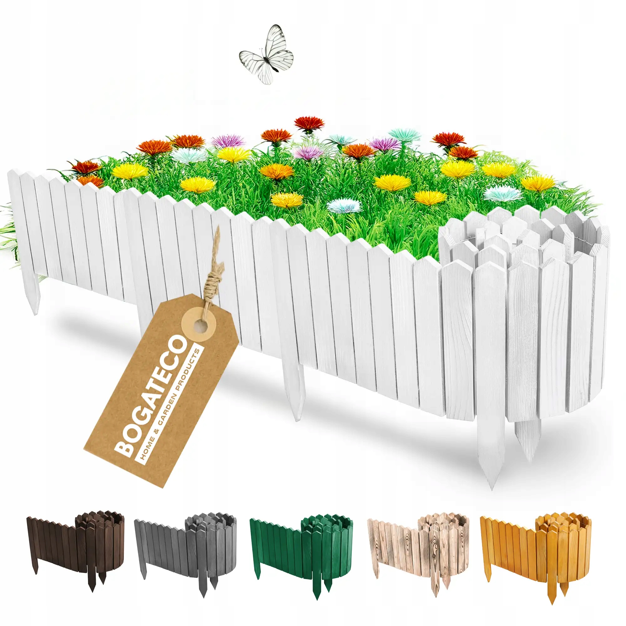 Płotek Drewniany Palisada Ogrodowa Obrzeże 20x200cm Producent Biały