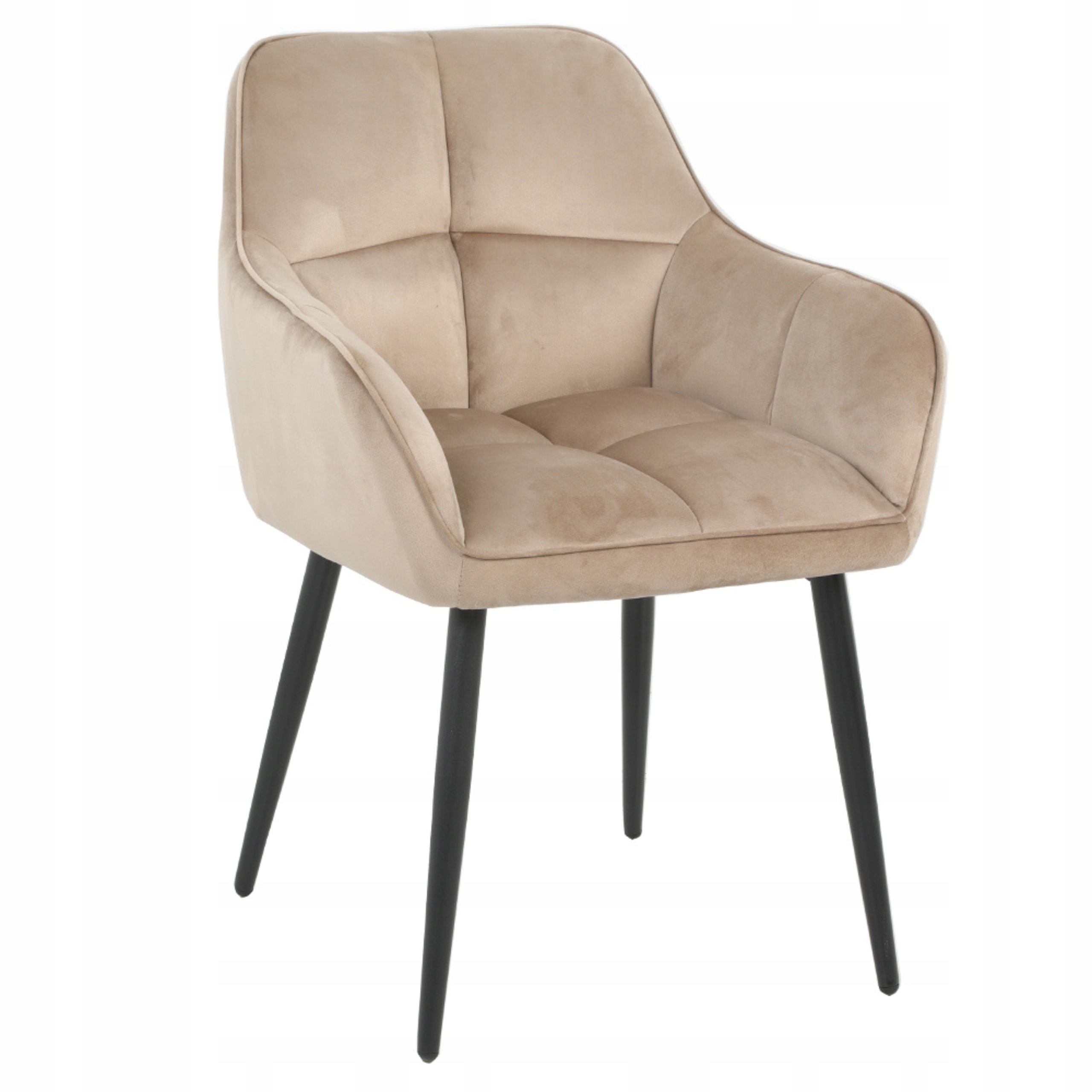 Čalouněná velurová židle do jídelny obývacího pokoje s černými nohami Elior