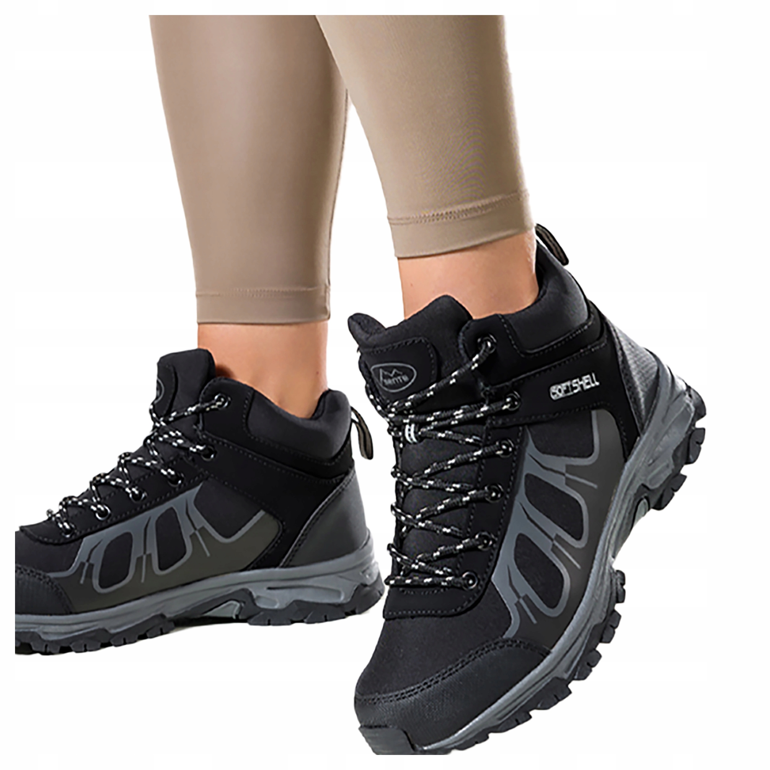 Černé Trekingové Sportovní Boty Dámské Softshell Šněrovací Pohodlné vel. 41