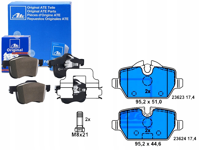 Brzdové Destičky Bmw Zadní 1 3 1,6-2,0 03-13 Ate Sada řidiče #35
