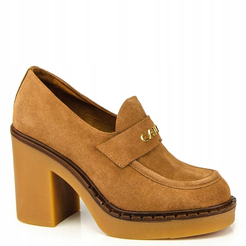 Carinii B7451 Lodičky Mokasíny Kůže Hnědá Červená 38