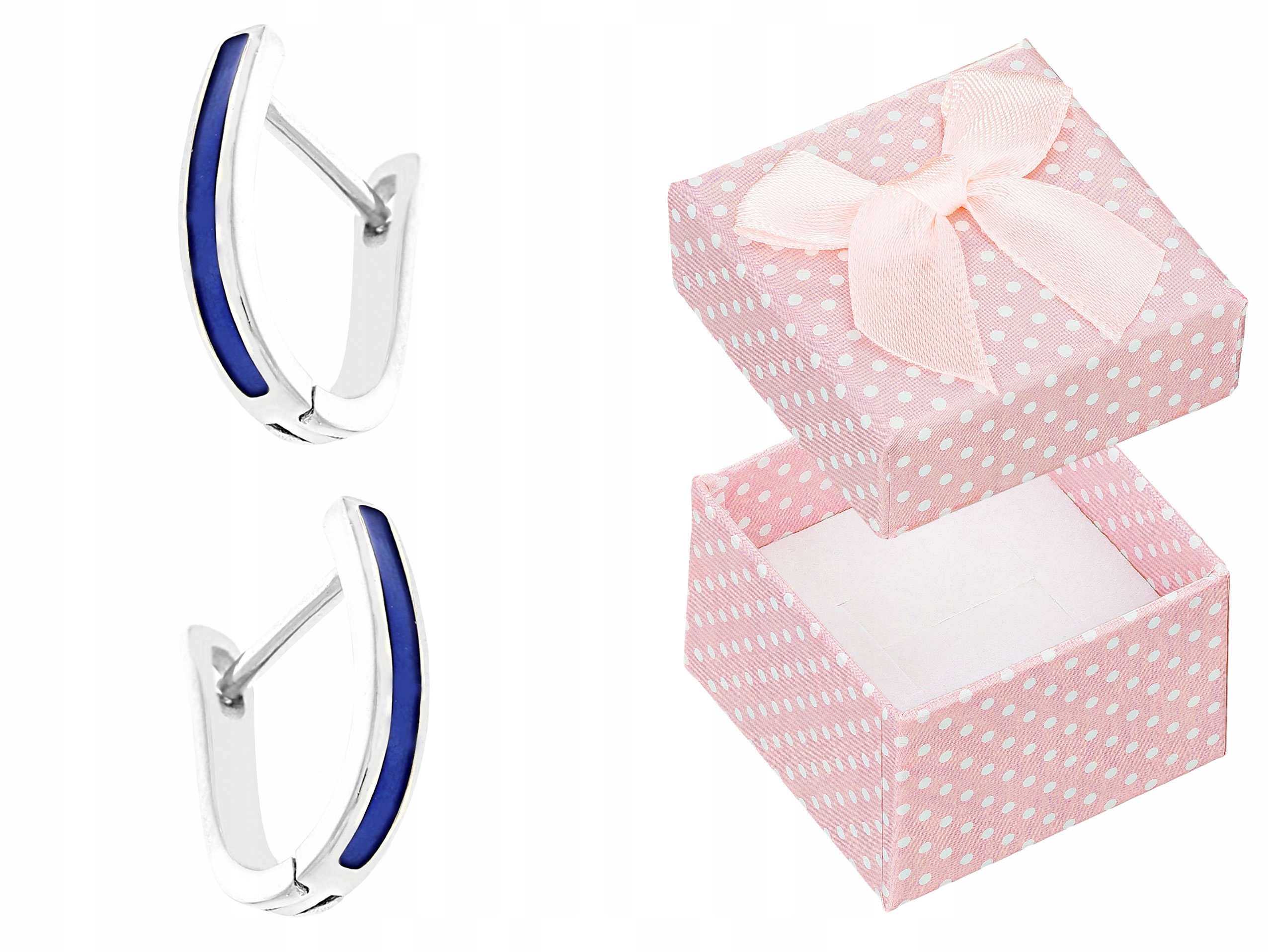 Stříbrné Náušnice Závěsné pro holčičku Modré liry Smalt Stříbro 925