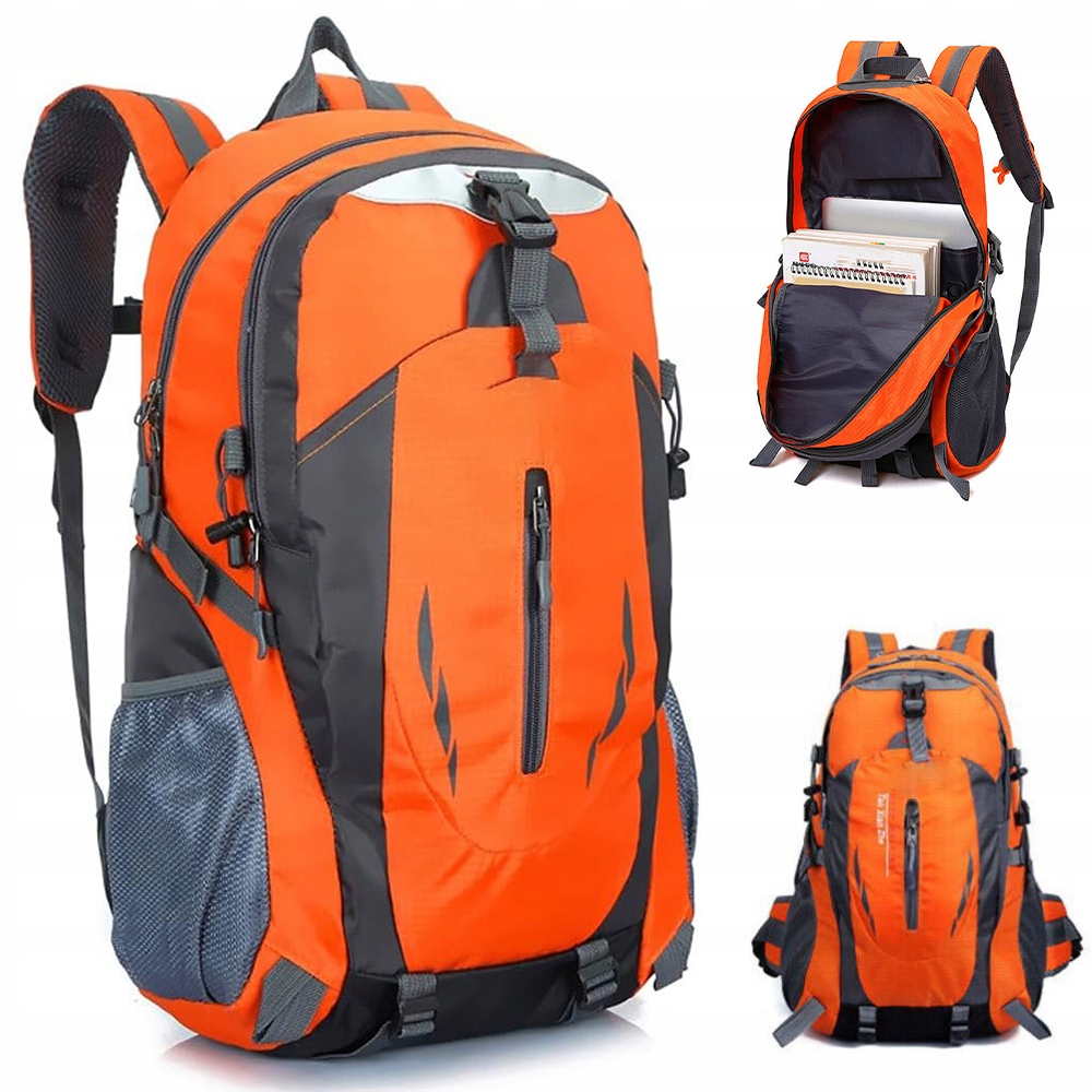Plecak Turystyczny Plecak Podróżny Wodoodporny Pomarańczowy Oxford 40L
