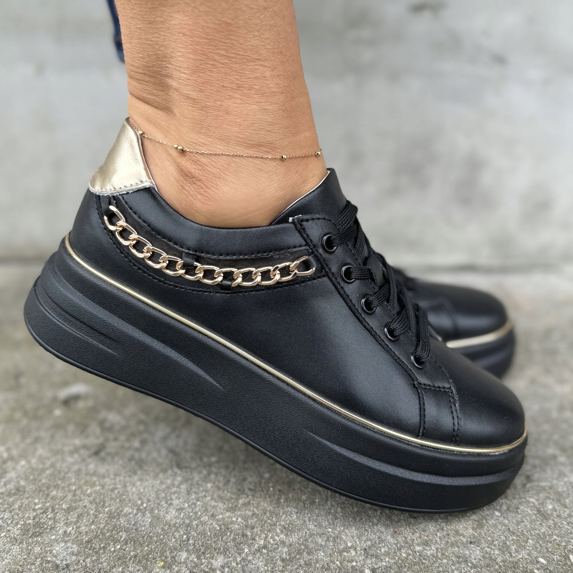 Dámské polobotky Artiker 54C1871 Černo Zlaté 40, Černá