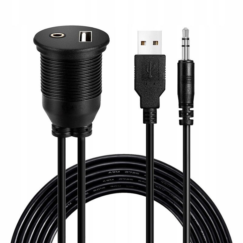 

Samochodowy przedłużacz Usb Aux Gniazdo do Radia