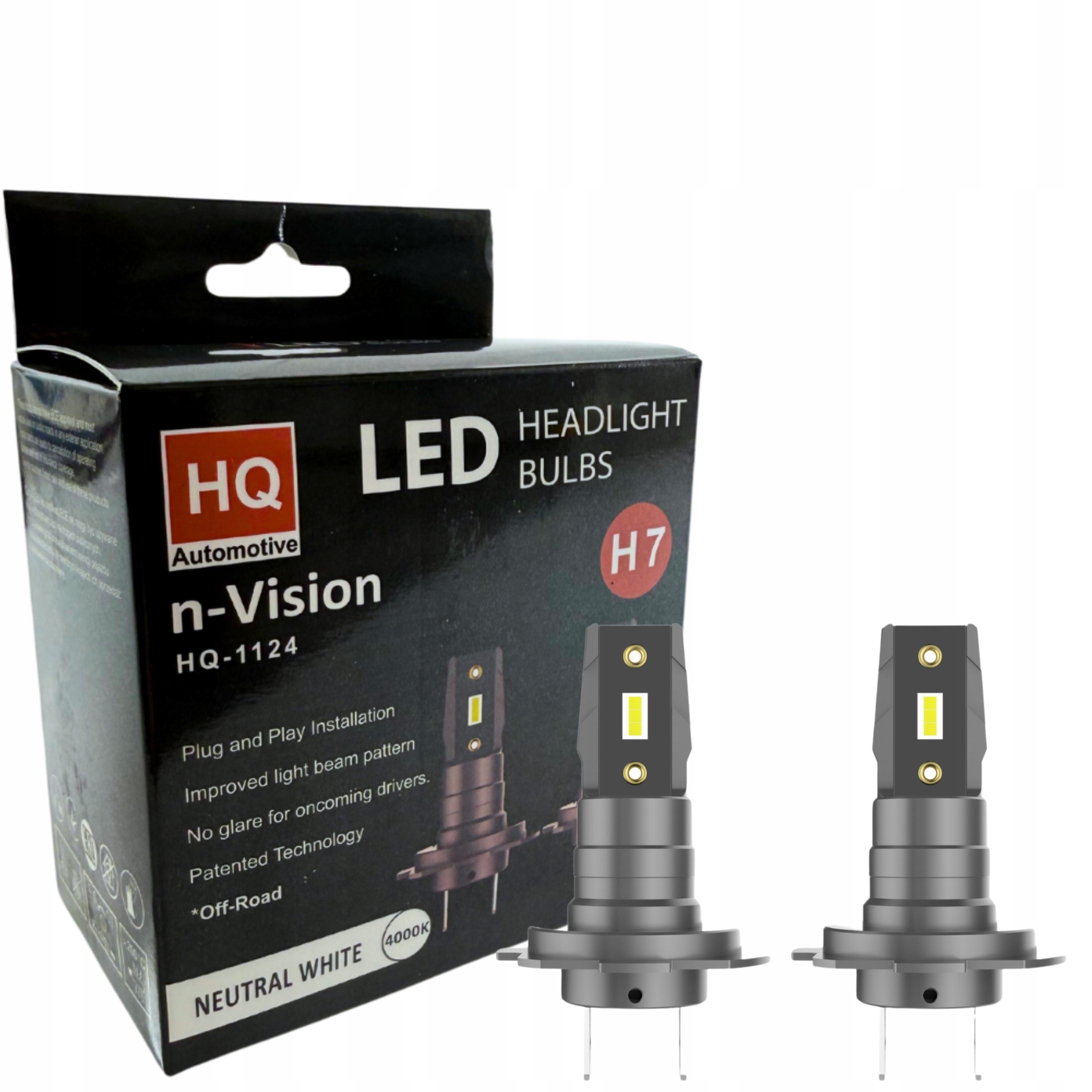 Żarówki H7 Retro Hq E-vision 12V 4000K Neutral White Led Dopasowane 1:1