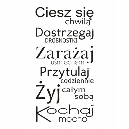 

Napis na ścianę, naklejka Ciesz się chwilą 228