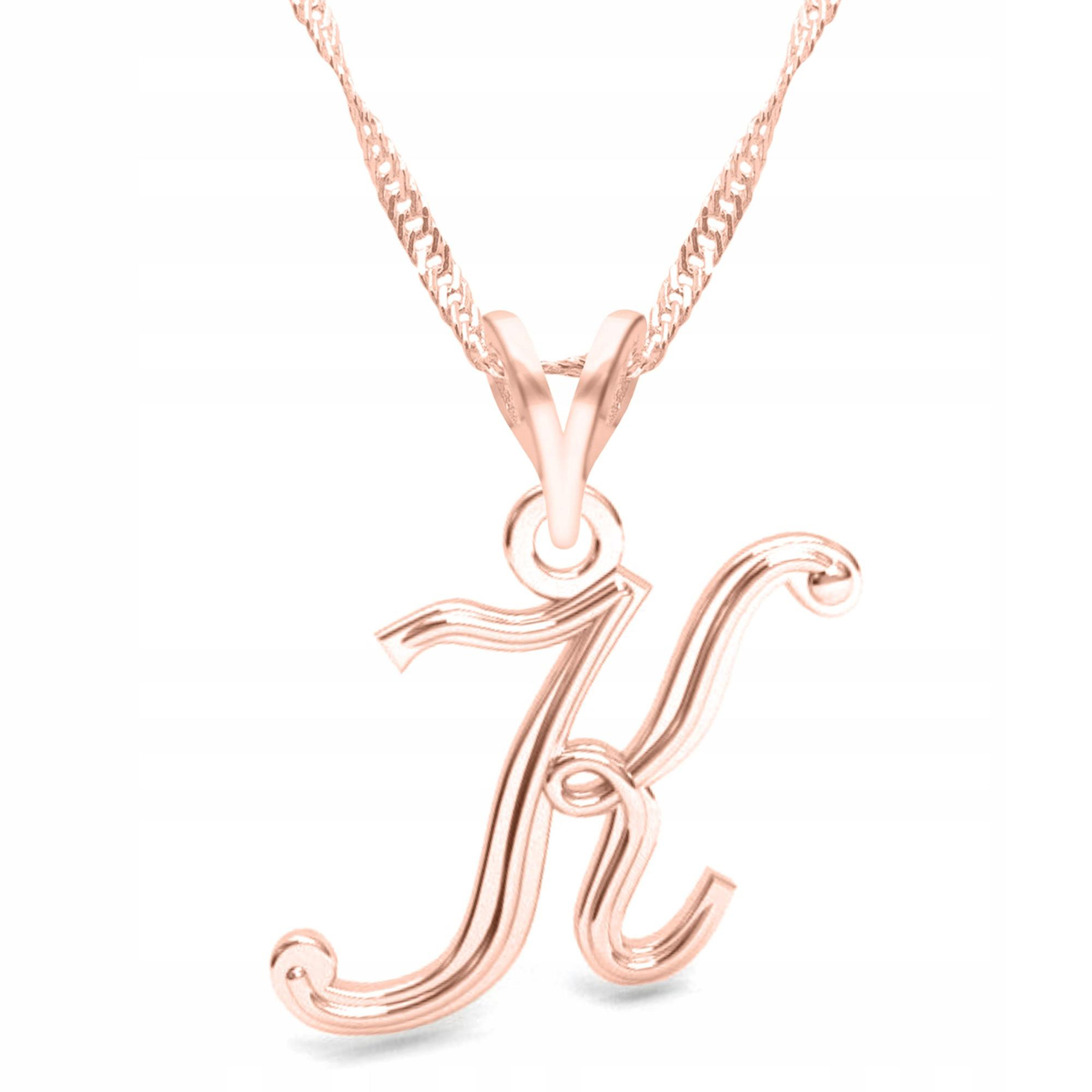 Pozlacený náhrdelník s písmenem K Iniciál Písmeno Iniciál Letter Stříbro 925