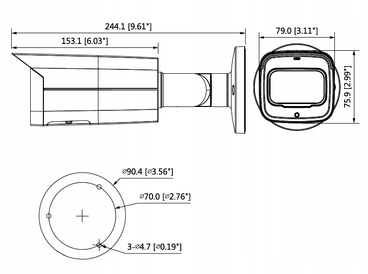 Kamera IP Dahua IPC-HFW5541T-ASE-0280B /5MPx 2,8mm Typ kamery czarno-biała kolorowa na podczerwień