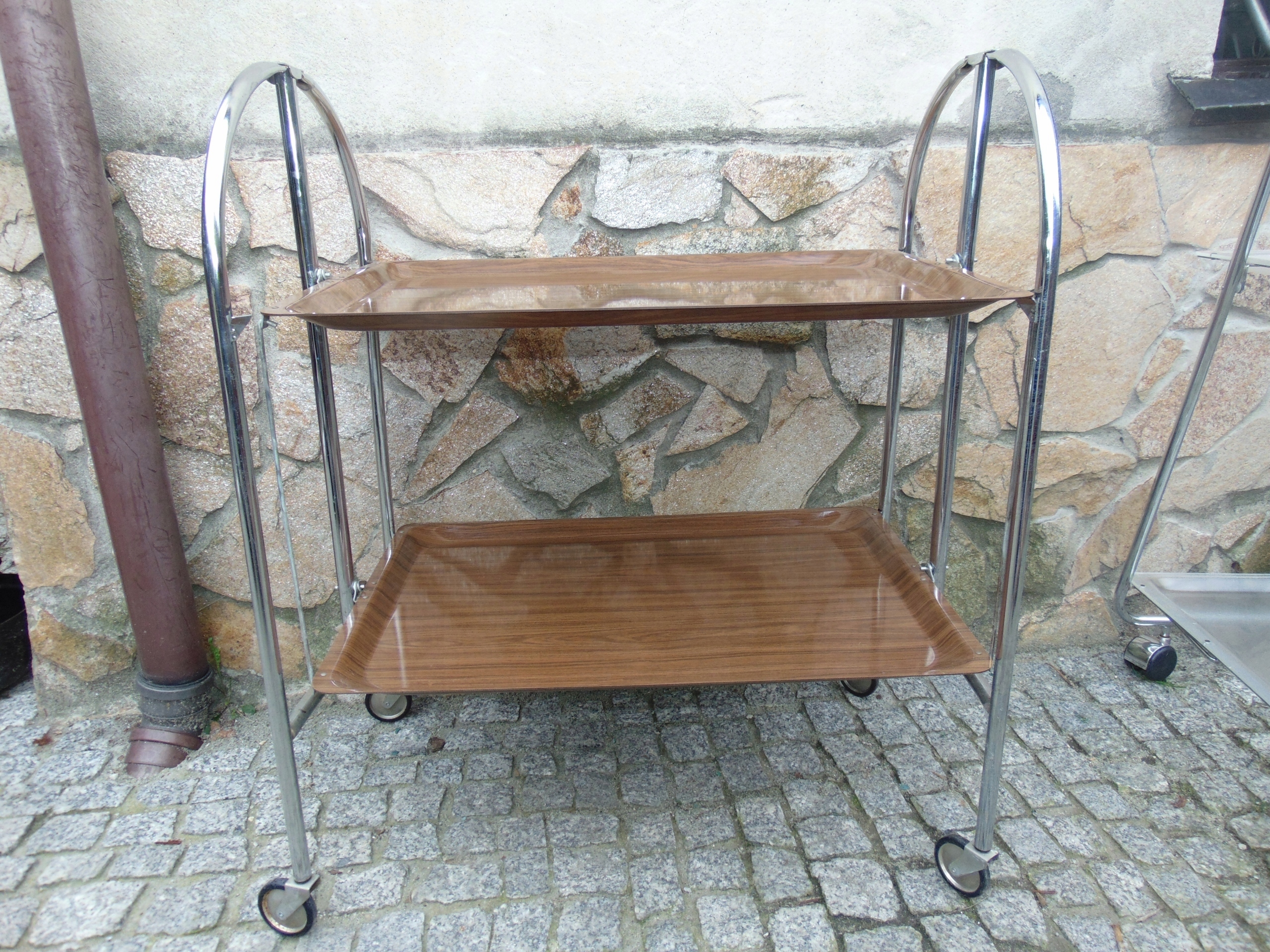 Stolik,barek na kółkach,rozkładany,vintage