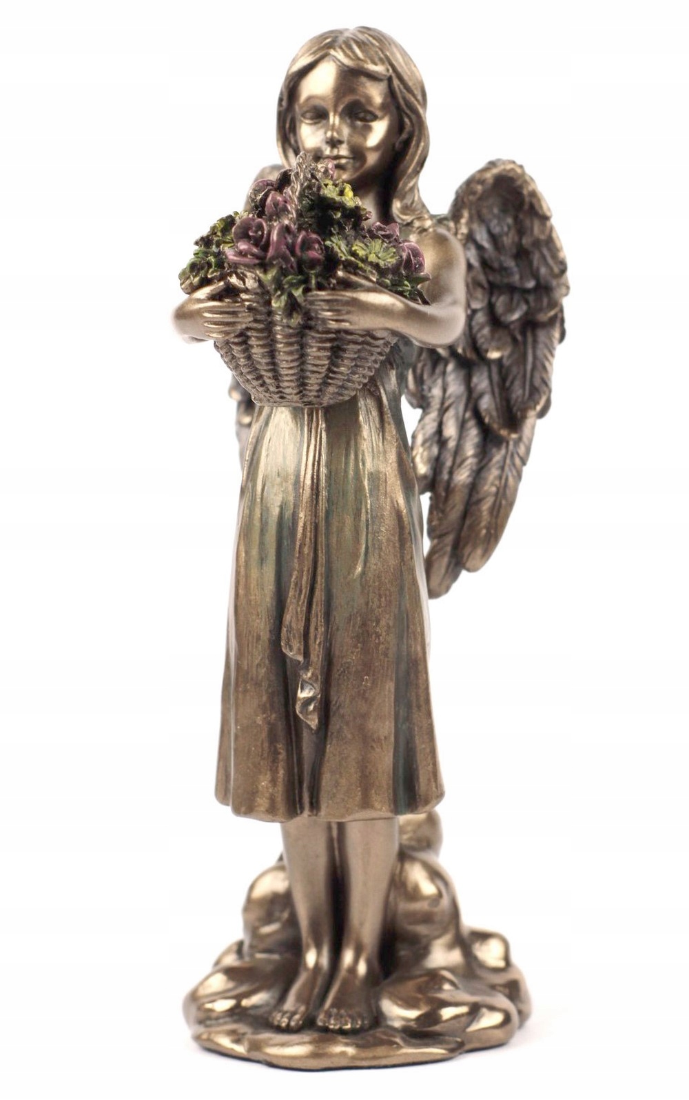 ŚLICZNA FIGURKA ANIOŁKA z KWIATAMI ANIOŁEK ANIOŁ Motyw Aniołek