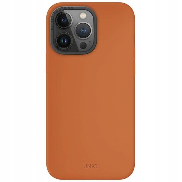 Pouzdro Uniq Lino Hue pro Apple iPhone 15 Pro Max MagClick Charging, oranžové