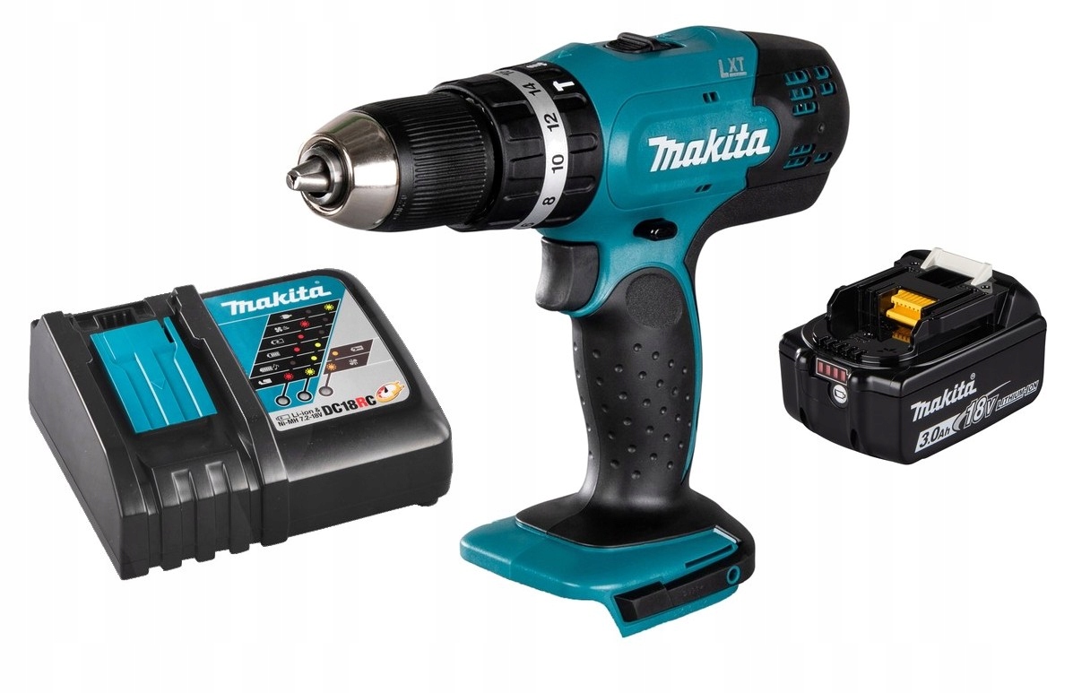 Makita Aku Wiertarko Wkrętarka Udar LXT18V 42Nm 1x3Ah BL1830 DC18RC DHP453Z