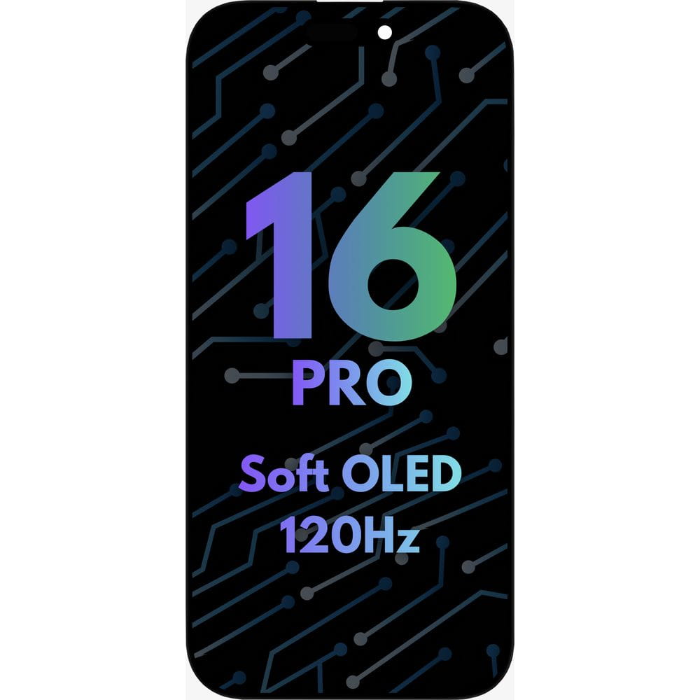 LCD displej pro iPhone 16 Pro Náhradní Soft Oled 120 Hz těsnění
