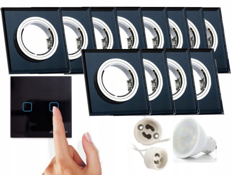 12 X Skleněná Halogenová Lampička Na Strop, Vypínač Led Žárovky, 10 W, Neutrální Barva