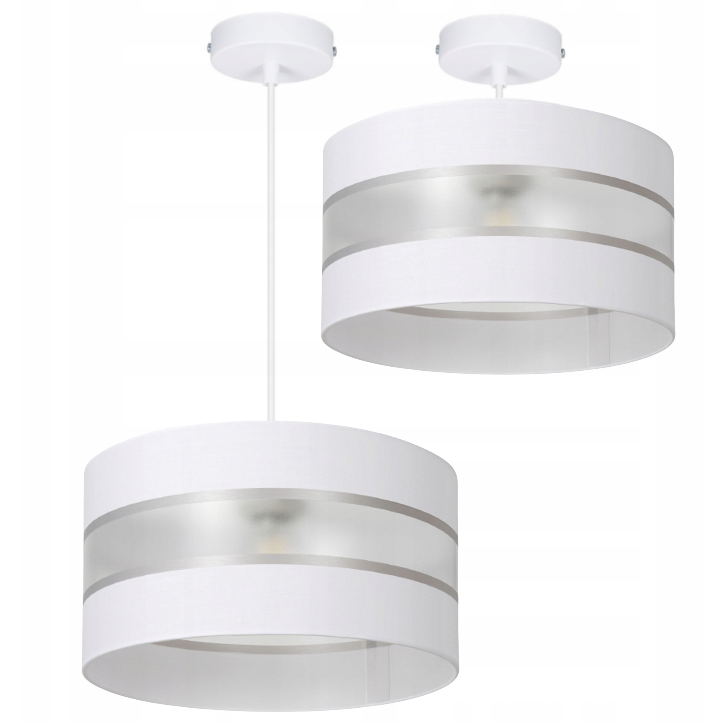 Stylová Závěsná Stropní Lampa Stínítko Pásky 30 CM Bílá