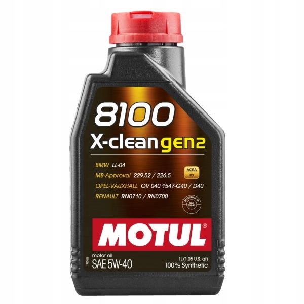 Olej Motul 8100 X-clean gen2 5W40 1L 109761 226.5 LL-04 RN0710 RN0700