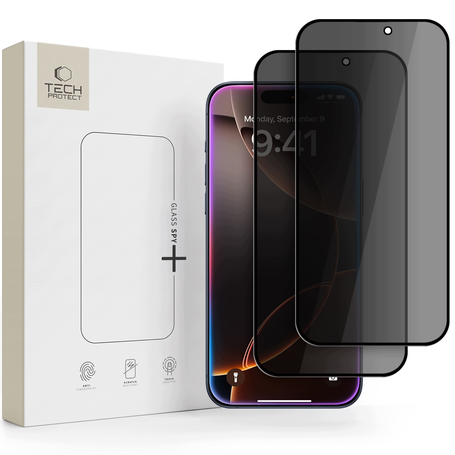 Szkło Prywatyzujące Tech- Protect Glass Spy+ 2- Pack iPhone 18 Pro Tech-
