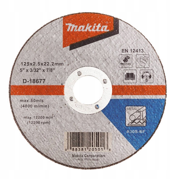 

Tarcza tnąca do metalu 125x2,5mm A30S Makita