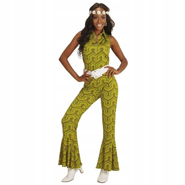 Kostým Hippie 70. Léta Zelený Disco 80 Xs