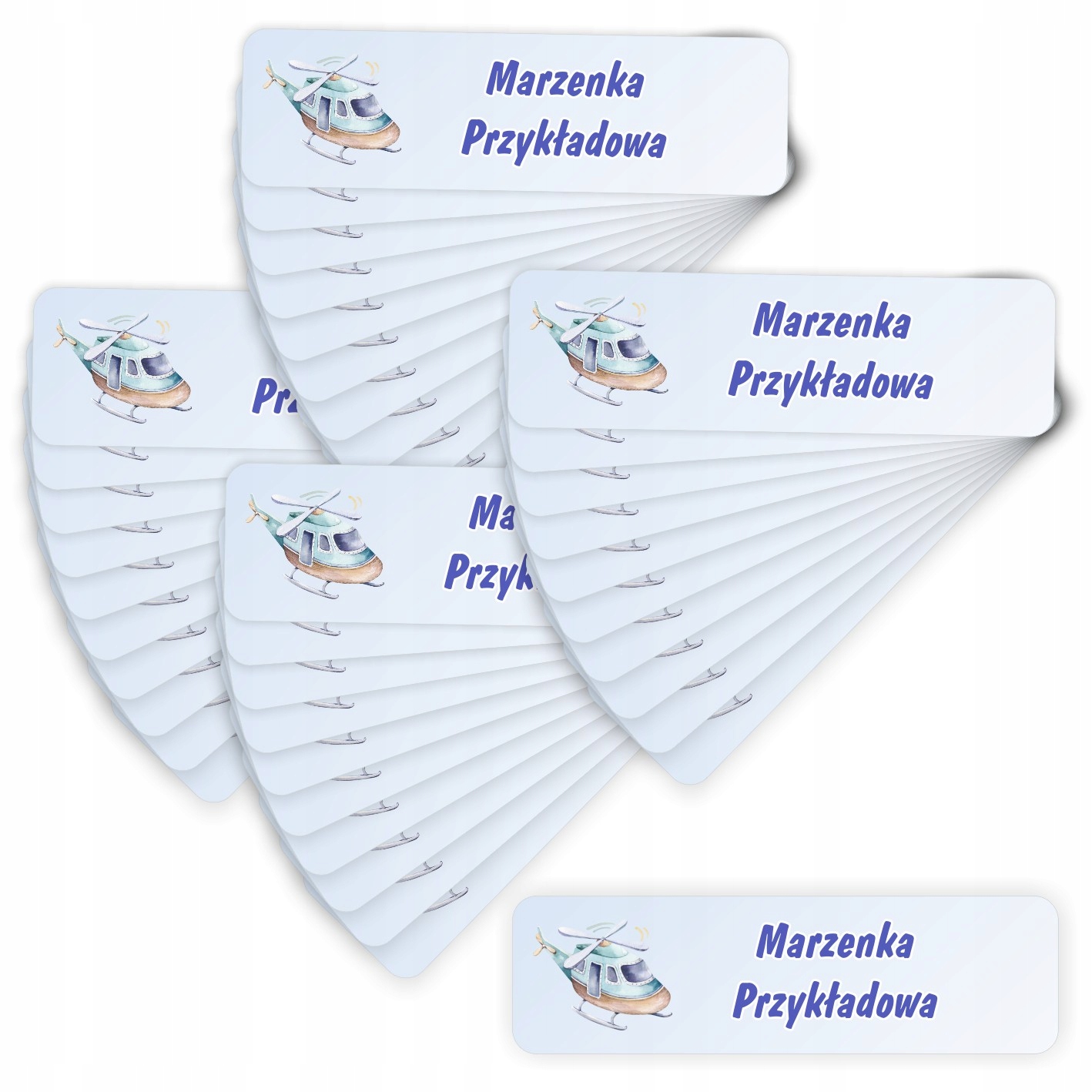 

40x Naklejki imienne S do przedszkola Helikopter