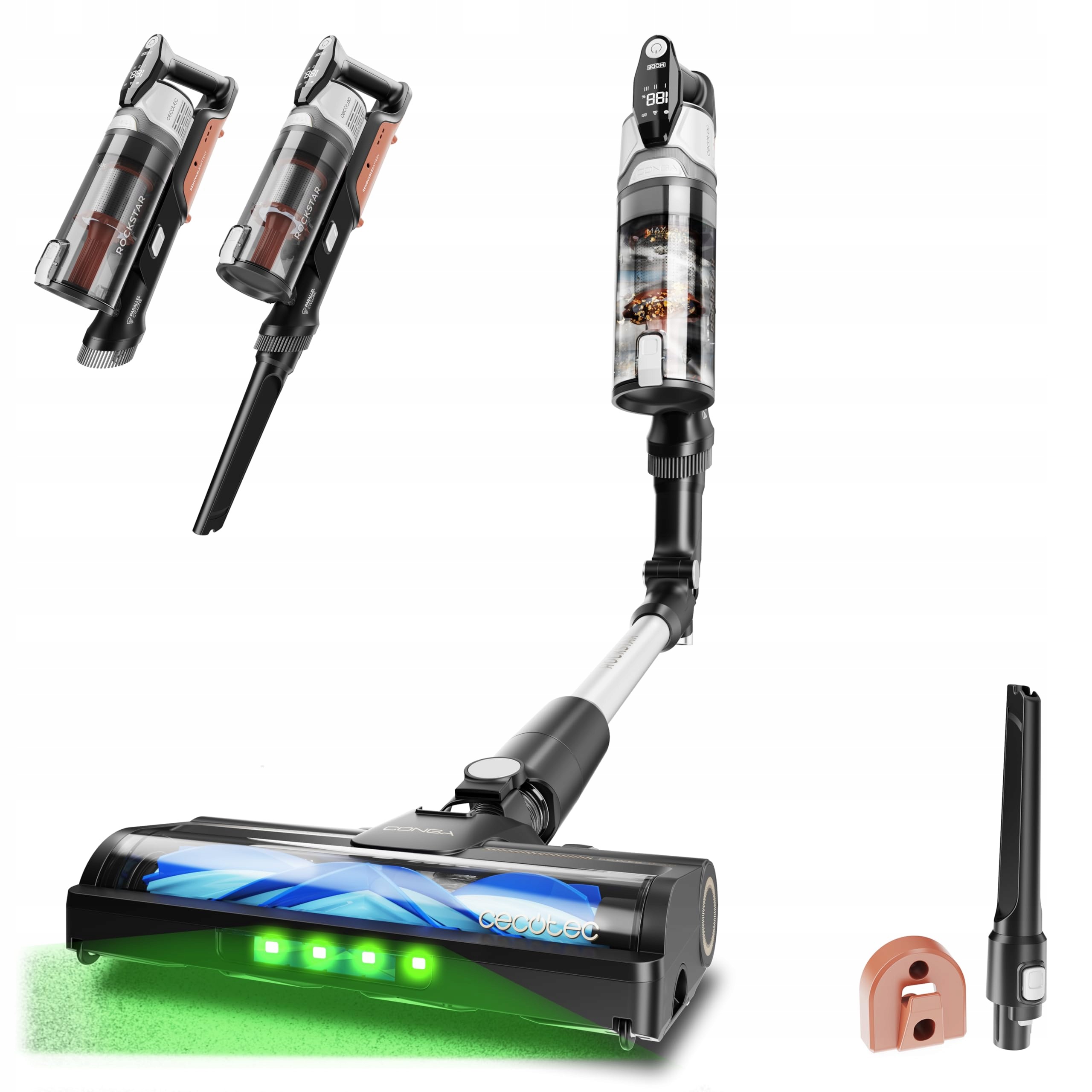 Cecotec Bezdrôtový vysávač Conga Rockstar S30 Flex, 2,5 kg, 45 min