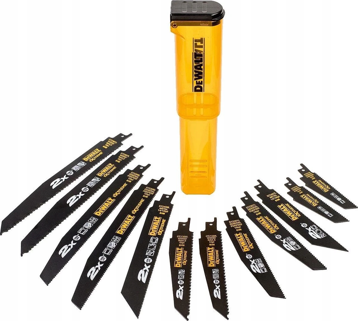 Pilový List pro šavlové pily, sada Dřevo/kov 12 Ks DeWALT