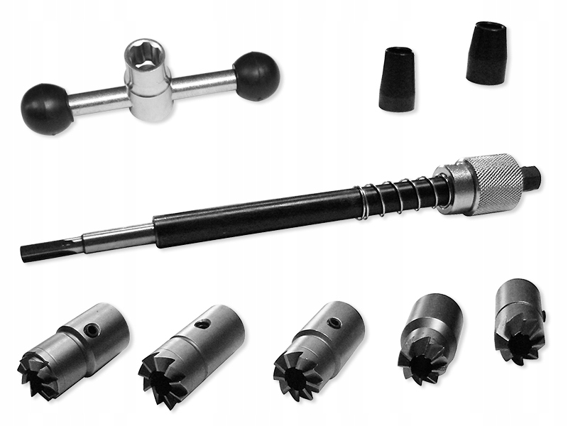 Frézy do zásuvek trysek vstřikovačů Common Rail Plus 6 kusů Tesam