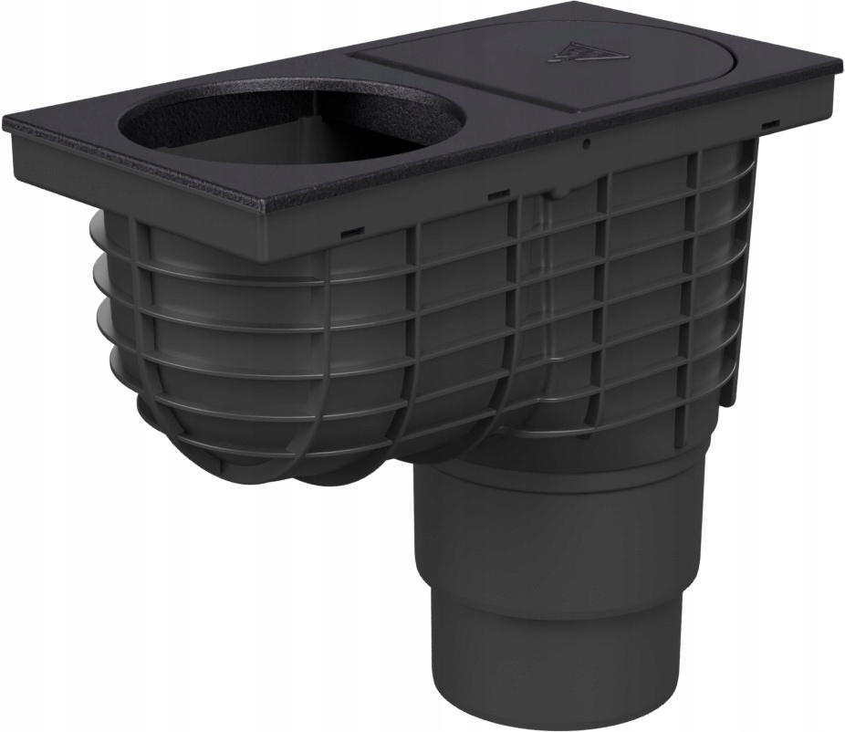 Kanalizační vpusť D110/D125, litinový povrch, pro svod D125, gajgr, černá