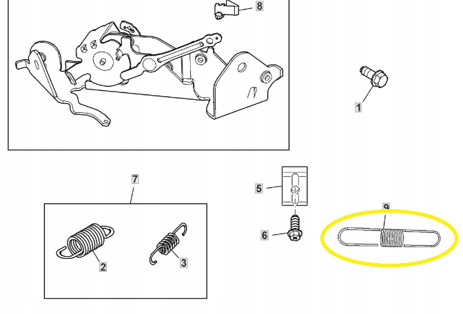 Pružina D155 John Deere UC20871 Originální díl