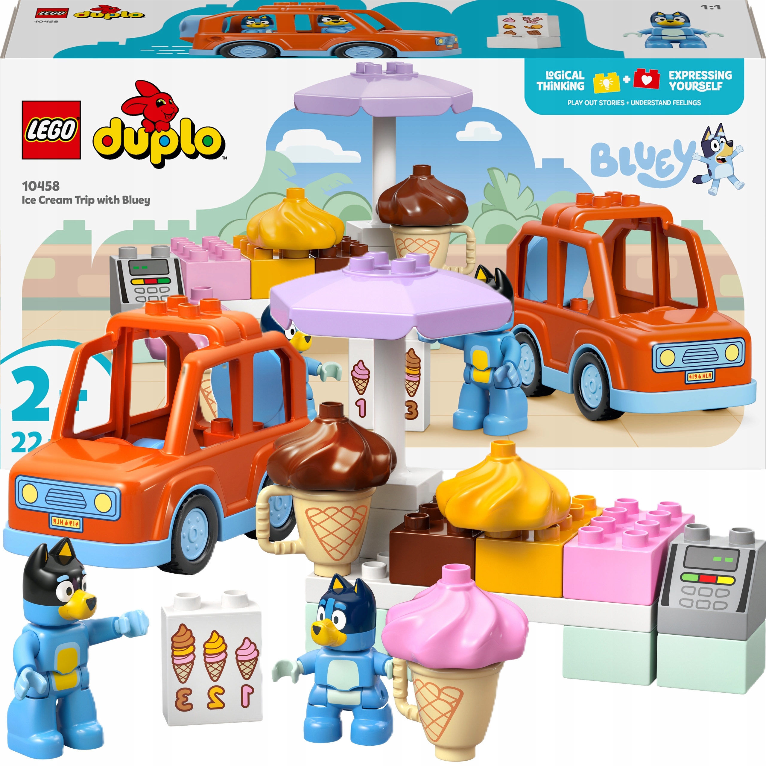 Klocki Lego Duplo 10458 Bluey Wyprawa Po Lody Z Blue Zestaw Do Zabawy
