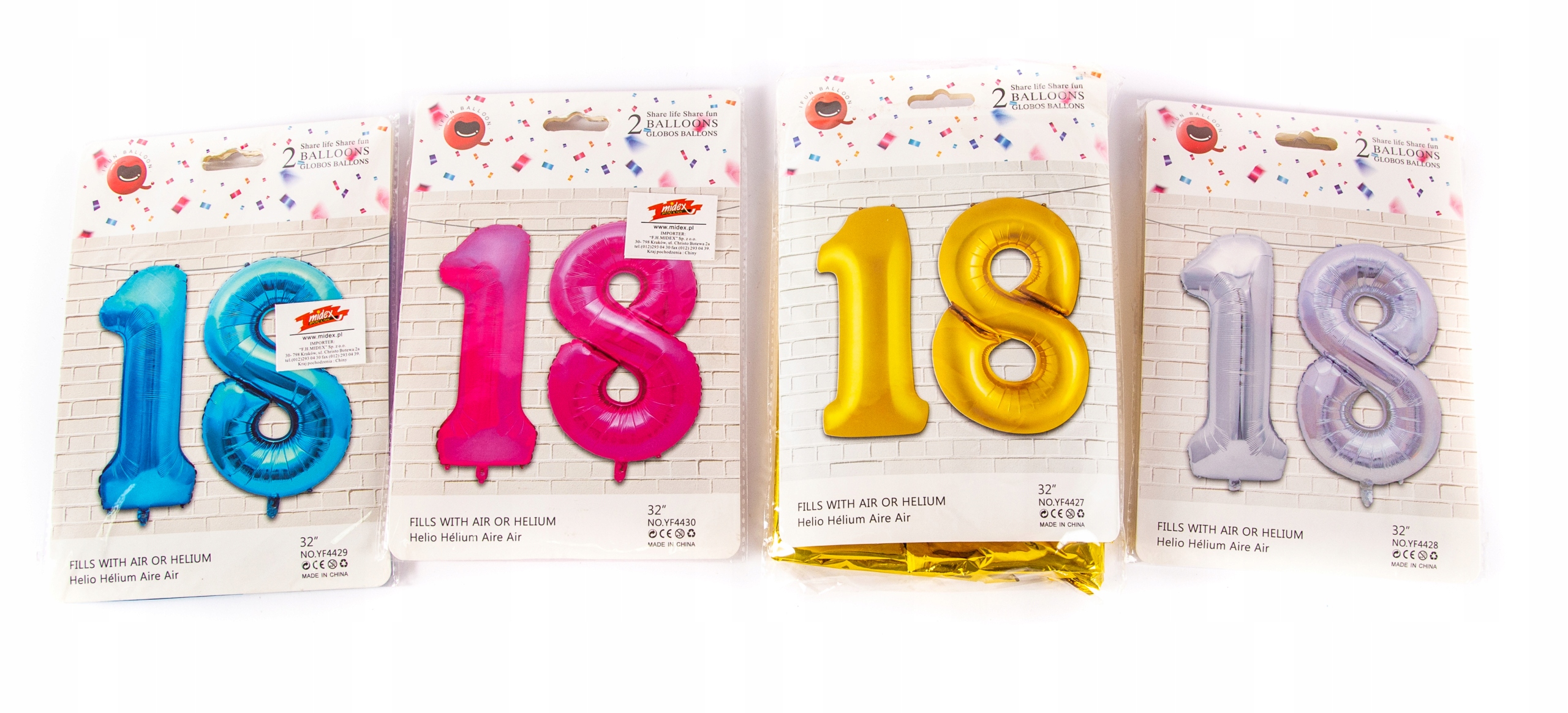 balony foliowe "18" — 3