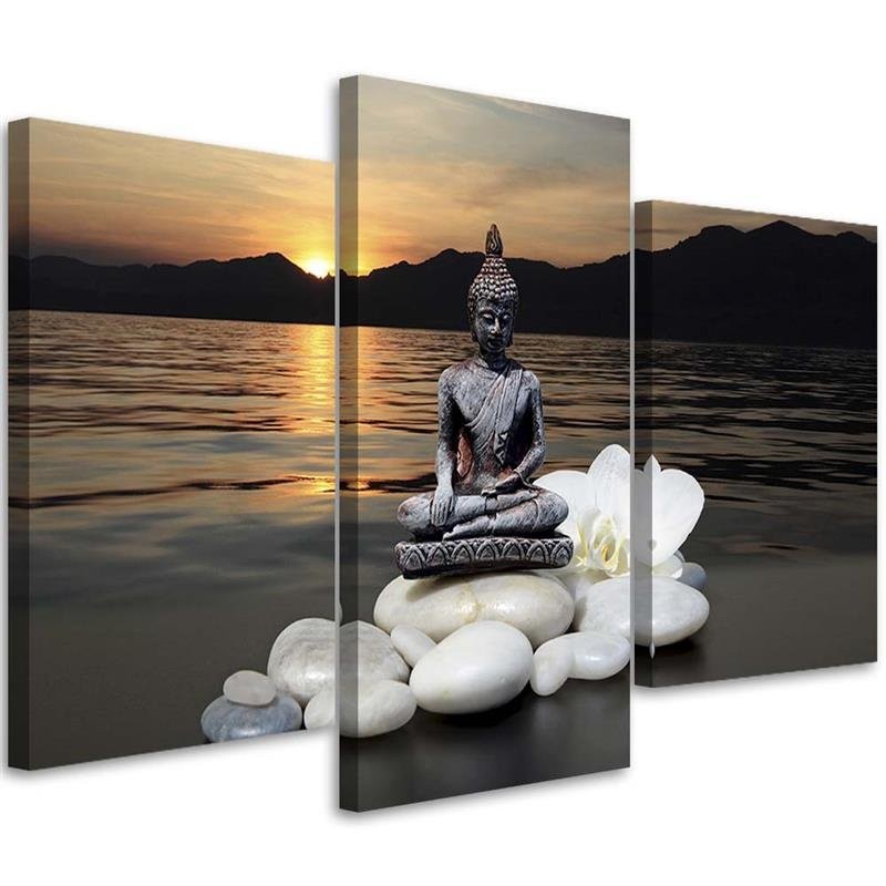 Obraz Triptyk Buddha Zen Západ Slunce 90x60