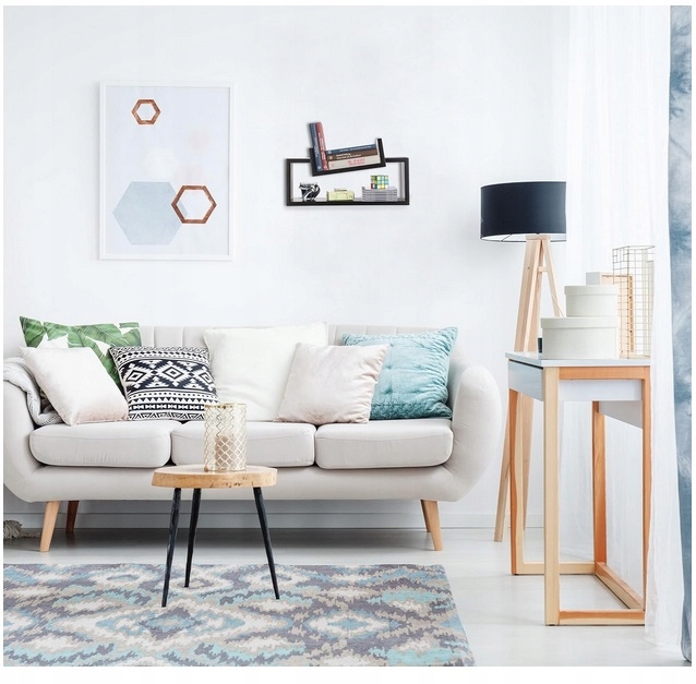 RelaxDays Półka Regał Loft Industrialny Książki Czarna Wisząca Ścienna Marka Relaxdays