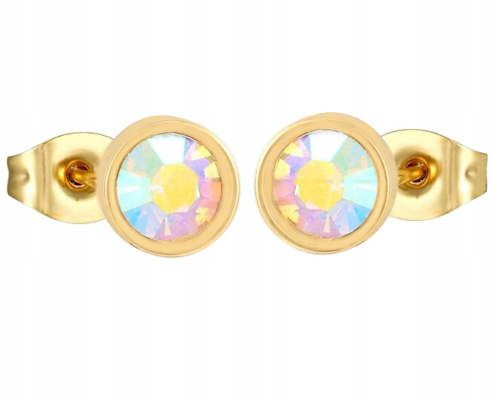 

Kolczyki Złote Zirconia Holo 8 MM Stal Chirurgicz
