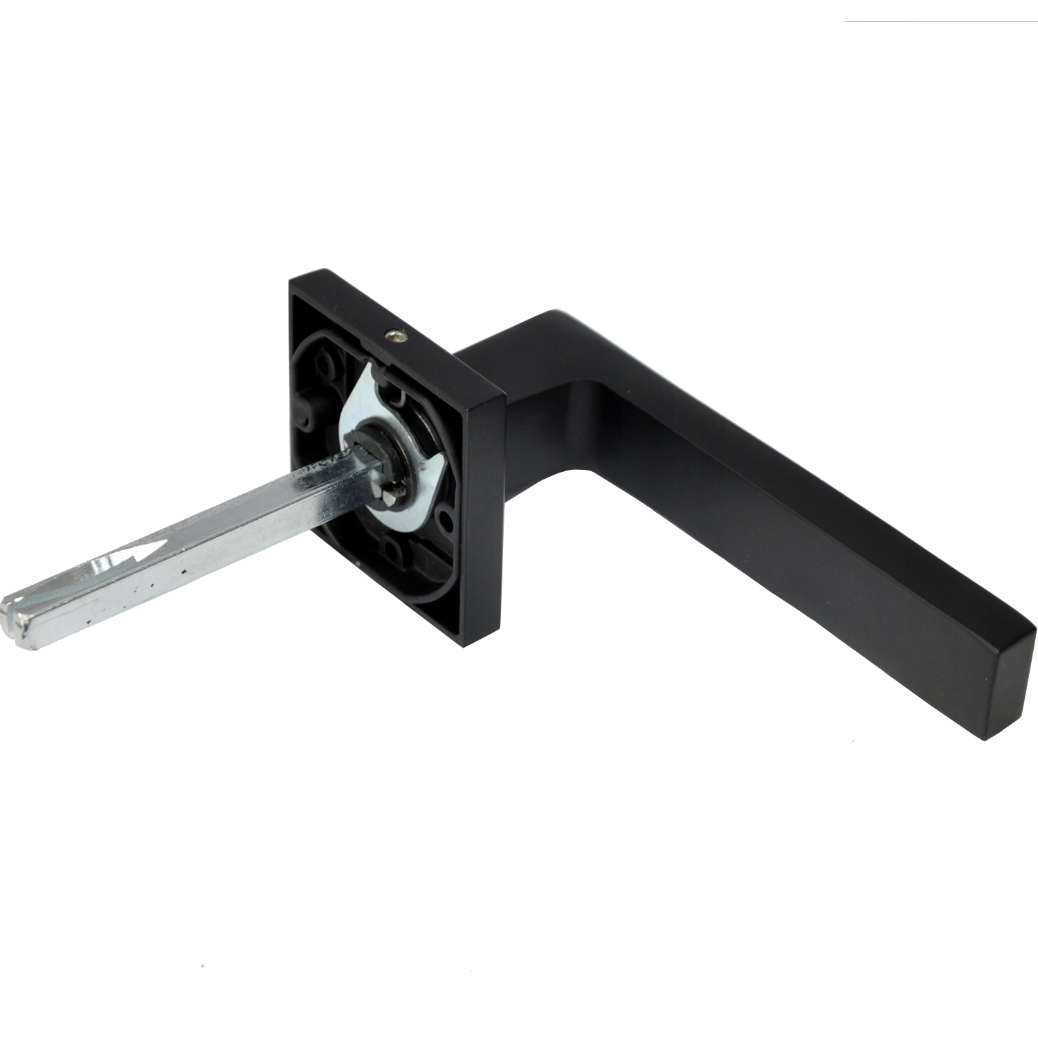 KLAMKA CZARNA DRZWIOWA ZE WSPOMAGANIEM SPRĘŻYNOWYM Kolor czarny