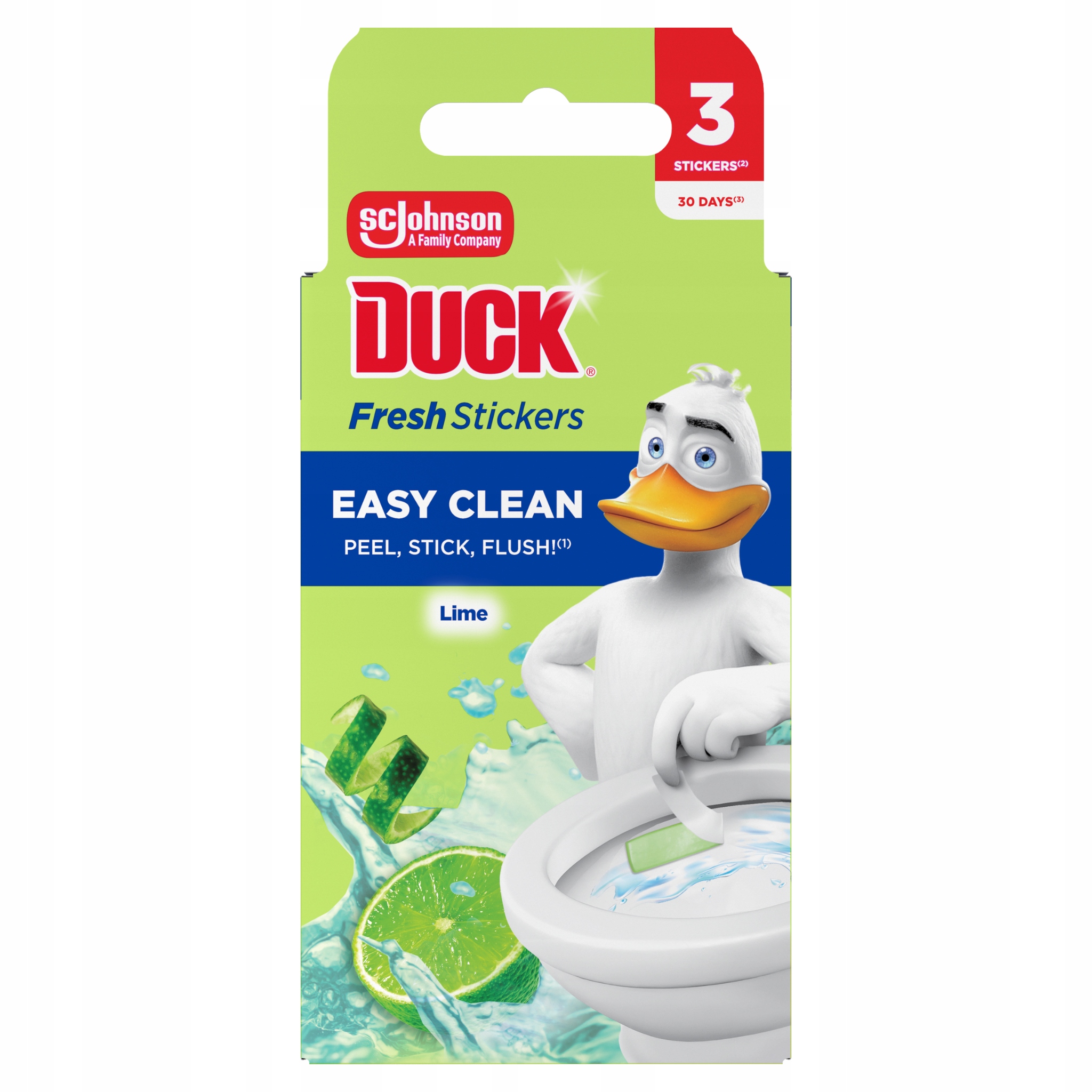 DUCK FRESH STICK ГЕЛЬ-ПОЛОСКИ ДЛЯ ТУАЛЕТА ЛАЙМ 3X9 Г СВЕЖЕСТЬ ДО 4 НЕД.