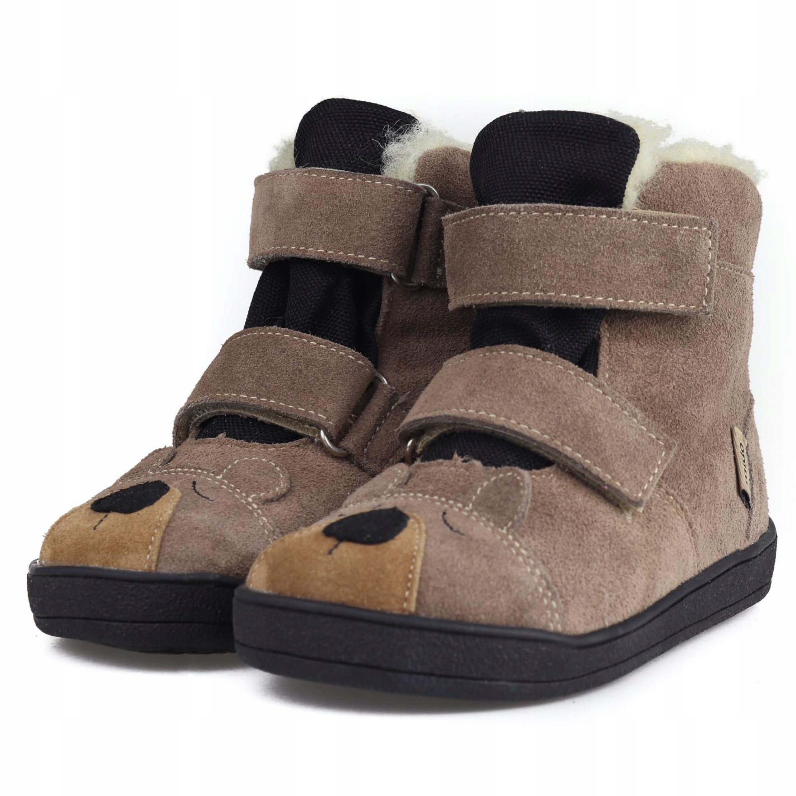 Mido 82-08 Buty Zimowe Ciepłe Skórzane Barefoot Wodoodporne Stone Misie 33