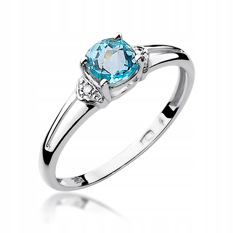 Prstýnek s brilianty a topazem r18