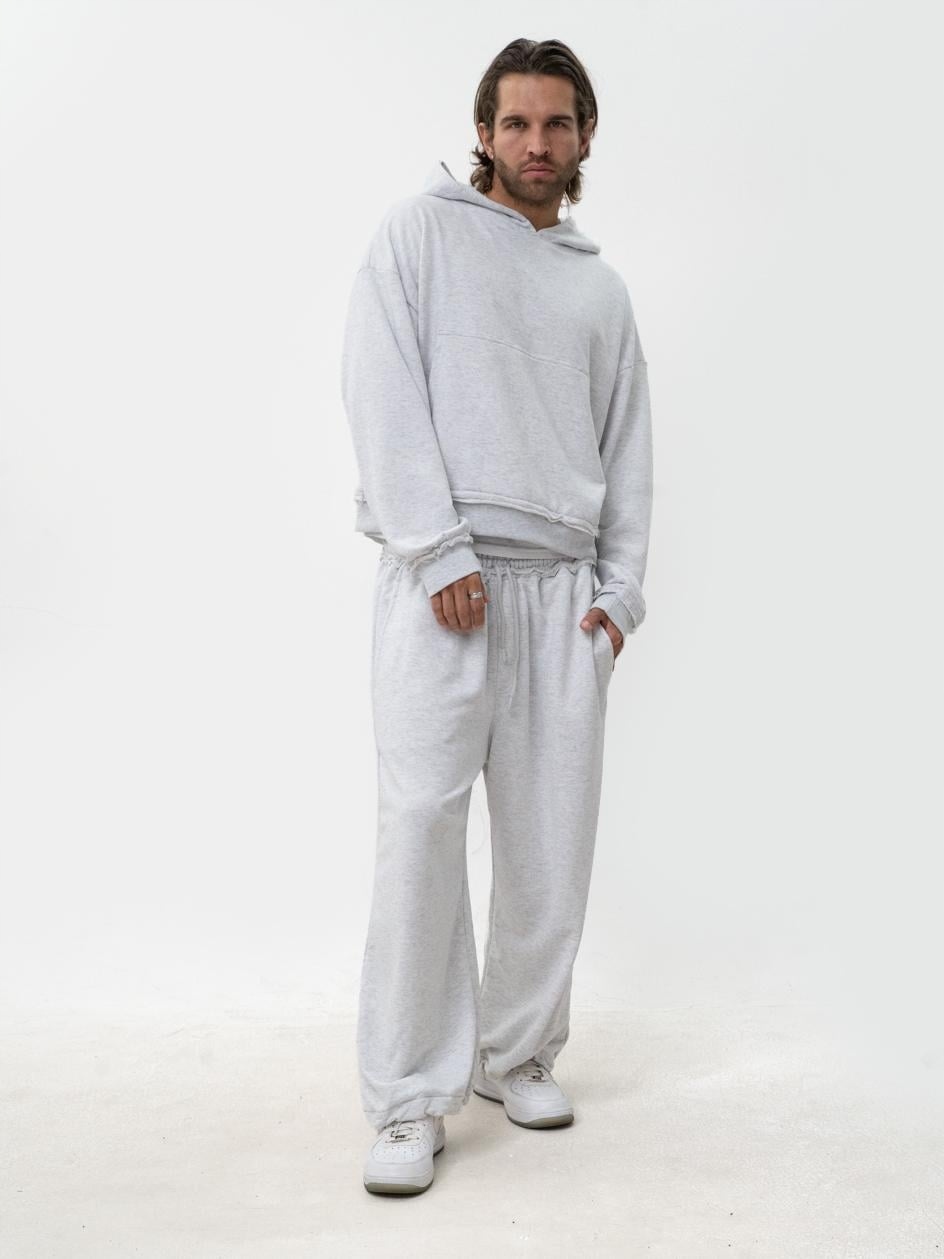 Dresy Tepláková Souprava Volný Boxy Baggy Pánské Šedé Jigga Wear Hladké XL